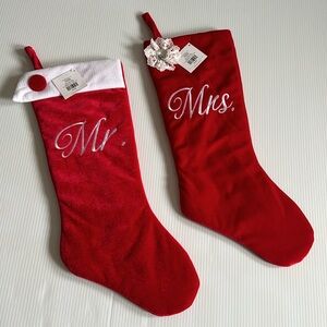 NWT - Mr. & Mrs. Holiday Stocking Set